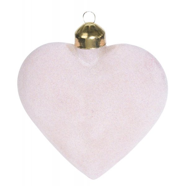 Χριστουγεννιάτικη Κρεμαστή Καρδιά Μπεζ (8cm) 